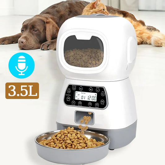 3.5L Smart Pet Feeder and Water Dispenser with Timer for Dogs and Cats - Automatic Food and Drink Dispenser