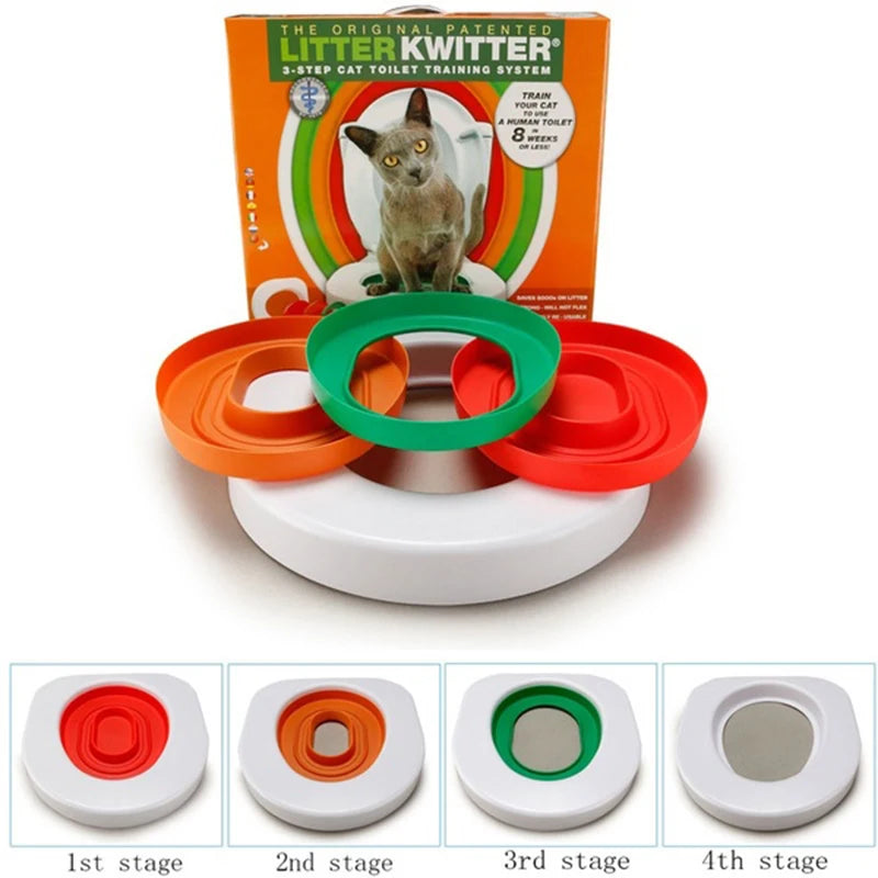 Cat Toilet Training Kit - Litter Box with Mat for Cats & Puppies - Pet Toilet Trainer & Cleaning Product
