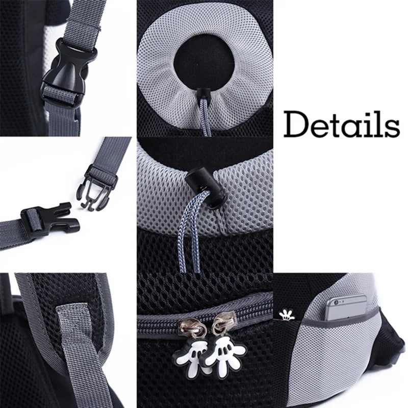 Double Shoulder Pet Dog Carrier Backpack - Portable Outdoor Travel Bag